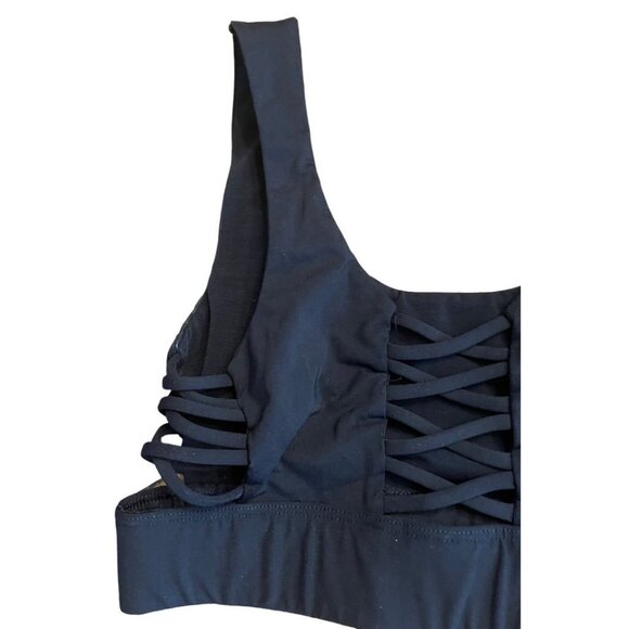 XS Victoria Secret Pink Ultimate Unlined Sports Bra Black Palm Trees - Picture 9 of 12